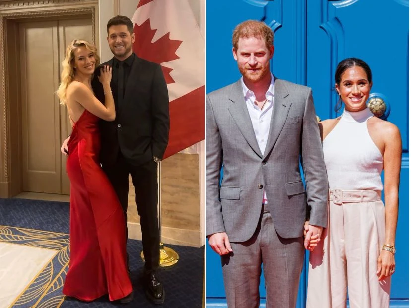 Meghan Markle y el príncipe Harry junto a Luisana Lopilato y Michael Bublé en la inauguración de los Invictus Games