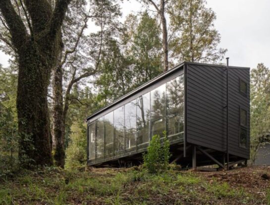 Así se diseñó una casa prefabricada en un bosque de Chile