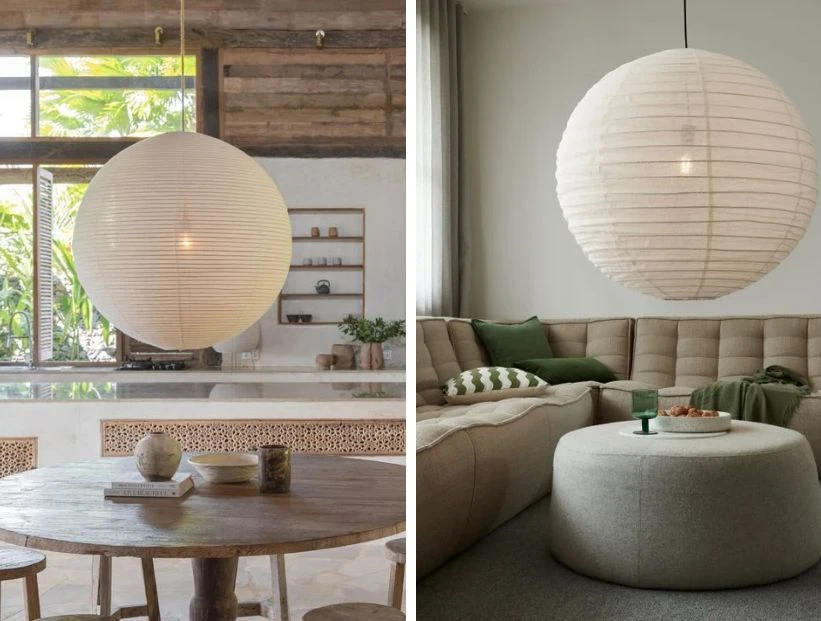 Las lámparas de papel son tendencia deco 2025: el toque japandi que es furor
