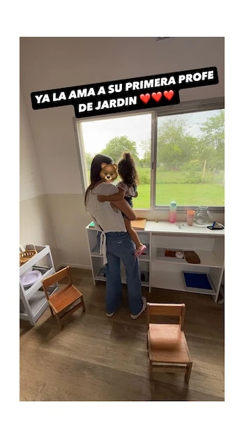 El primer día de jardín de Venezia, la hija de Alex Caniggia y Melody Luz