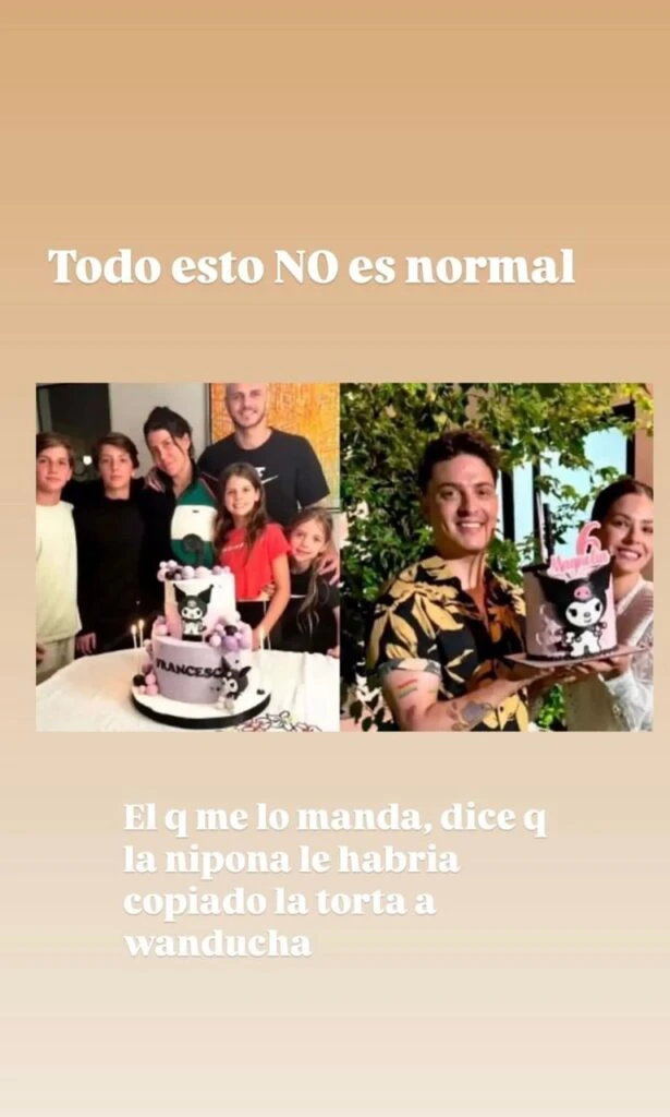 Yanina Latorre mostró que la China Suárez le copió a Wanda Nara una torta de "Kuromi"