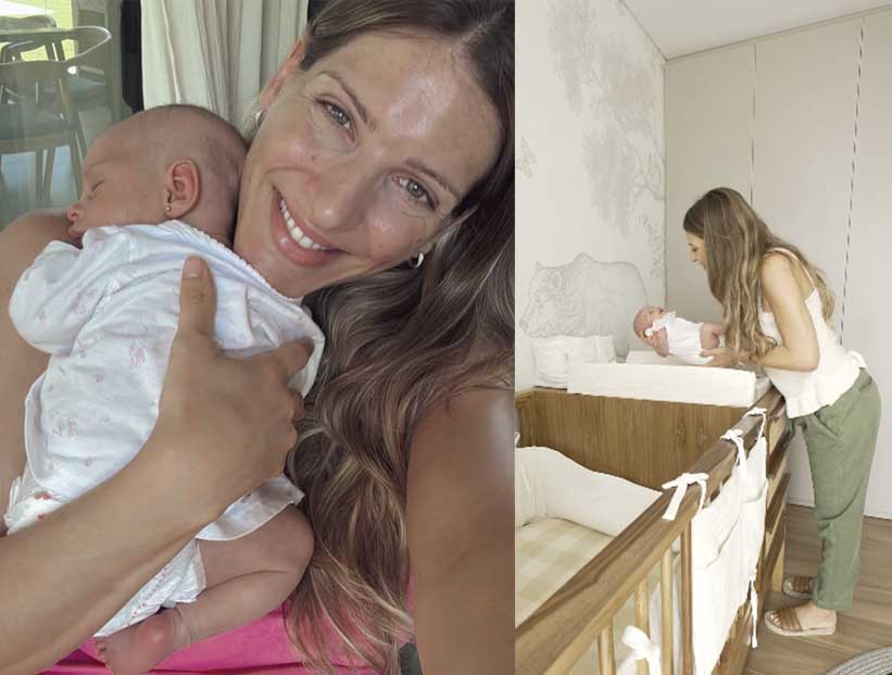 Maca Rinaldi mostró cómo quedó la habitación de Amanda, su bebita: paredes blancas, cuna de madera y mosquitero con dosel