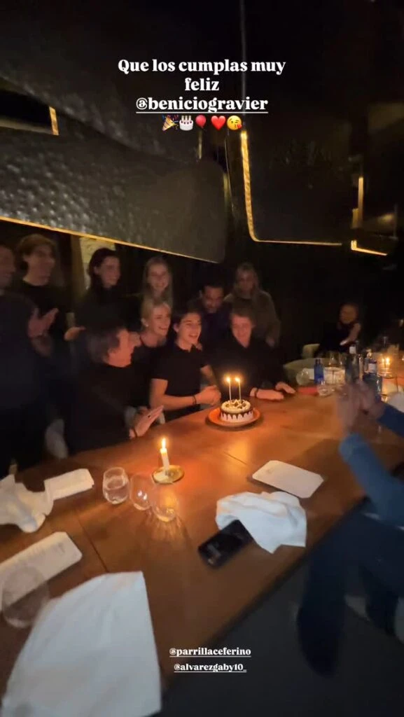 Así fue el momento del "feliz cumpleaños" de Benicio Gravier. Fotos: Captura.