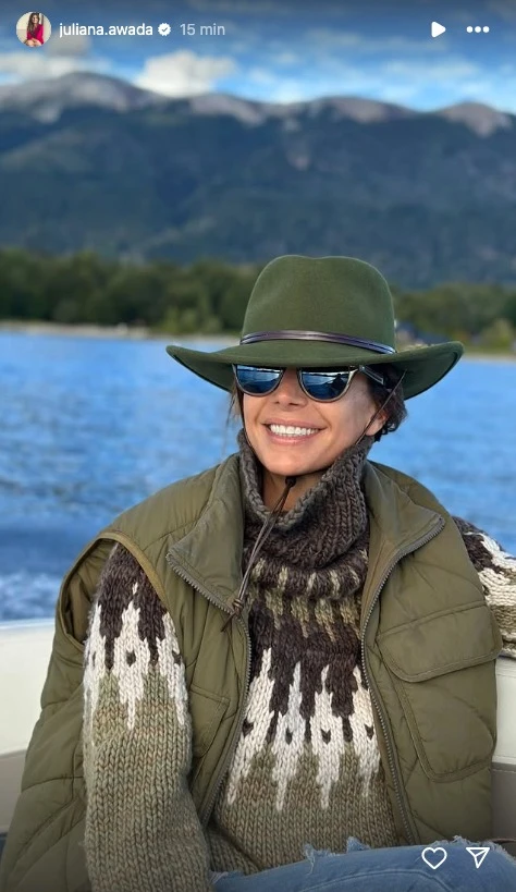 Juliana Awada comparte su look desde la Patagonia. Fotos: IG.