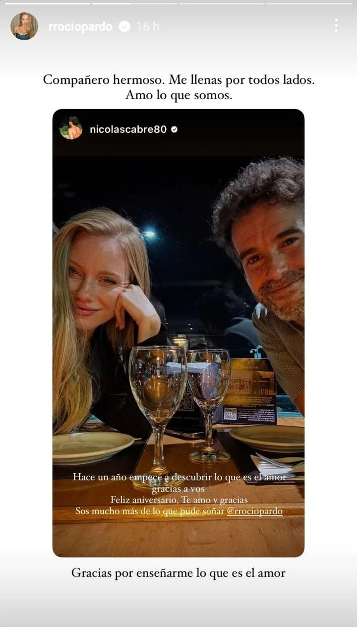 Así fue el mensaje de Nicolás Cabré por San Valentín. Foto: IG.