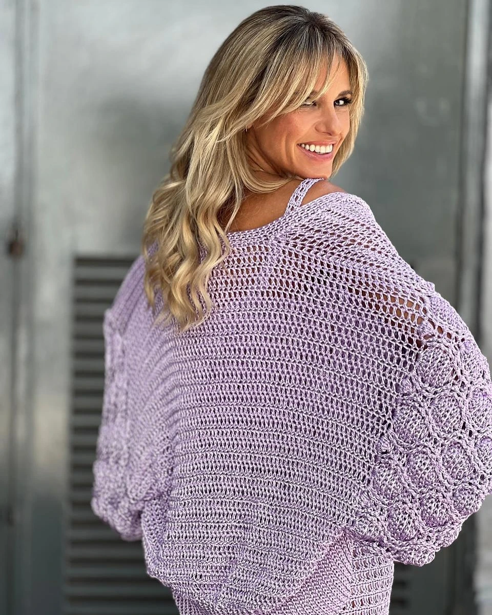 look mariana fabbiani conjunto al crochet