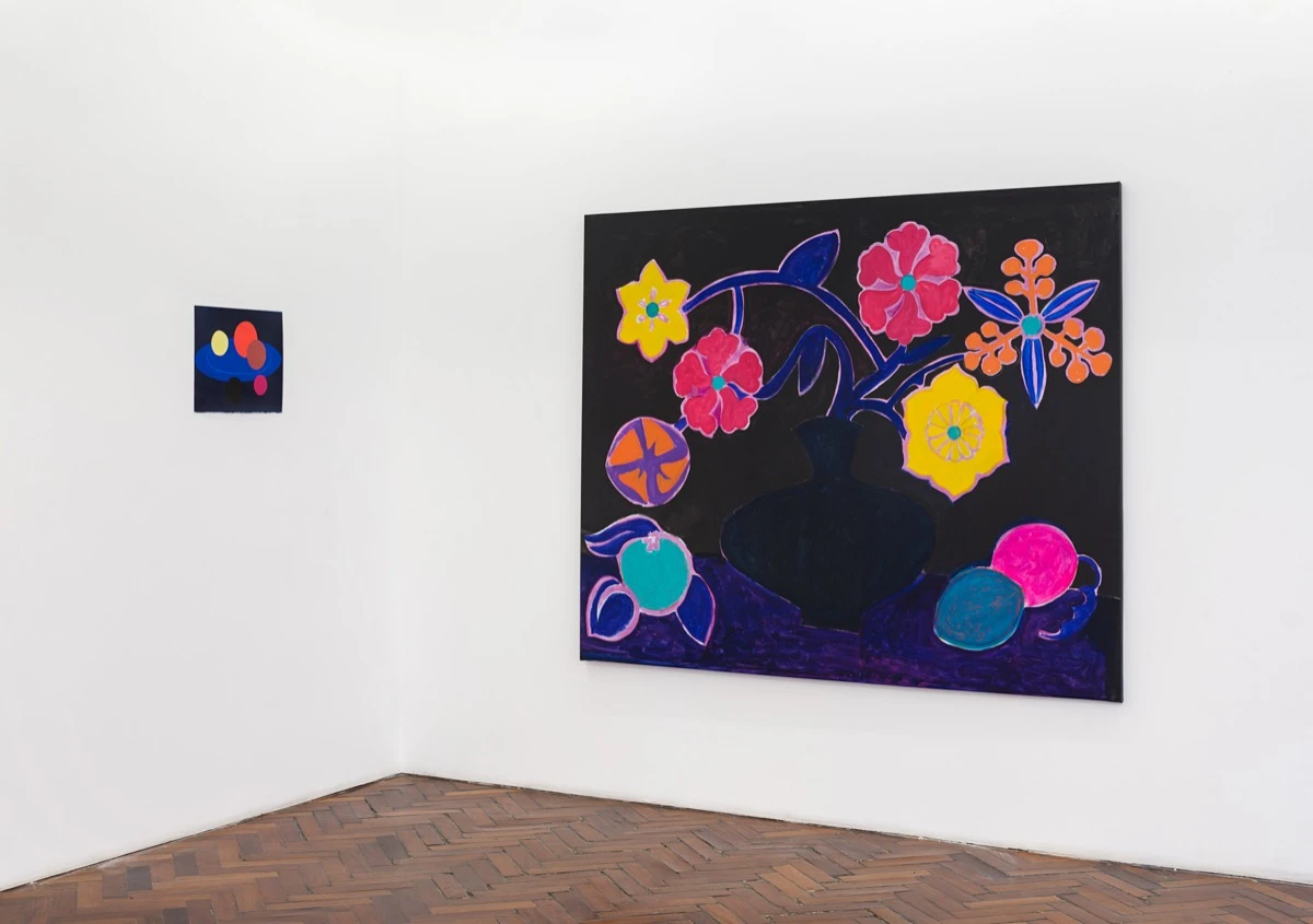 Pleyades (2025, Acrílico y tinta sobre tela). 