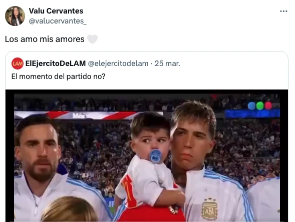 La reacción de Valentina Cervantes luego de que aparecieron Enzo Fernández y su hijo en el partido de Brasil