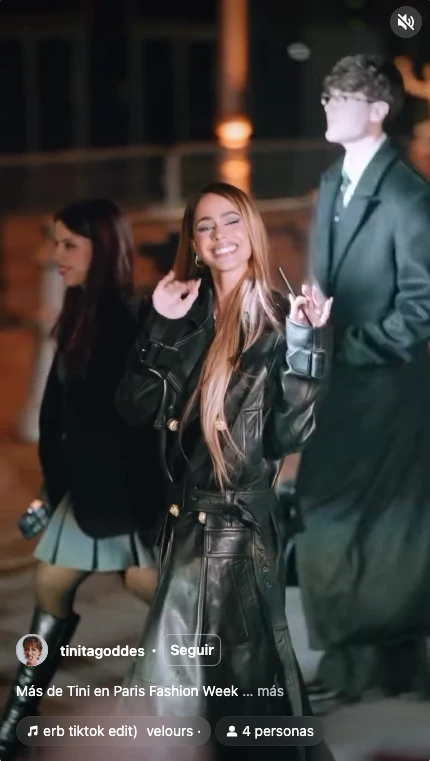 El look de Tini Stoessel en Paris, donde asistió a la semana de la moda