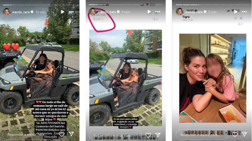 Las fotos que subió Wanda sobre las activiadades de sus hijos en el feriado de carnaval