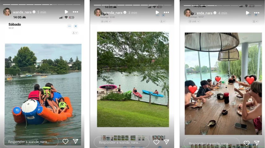 Las fotos que subió Wanda sobre las activiadades de sus hijos en el feriado de carnaval