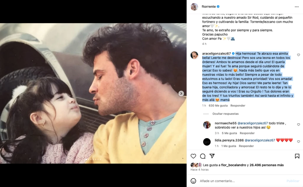 Las desgarradoras palabras de Araceli González tras la muerte de Rubén Torrente, su primer marido