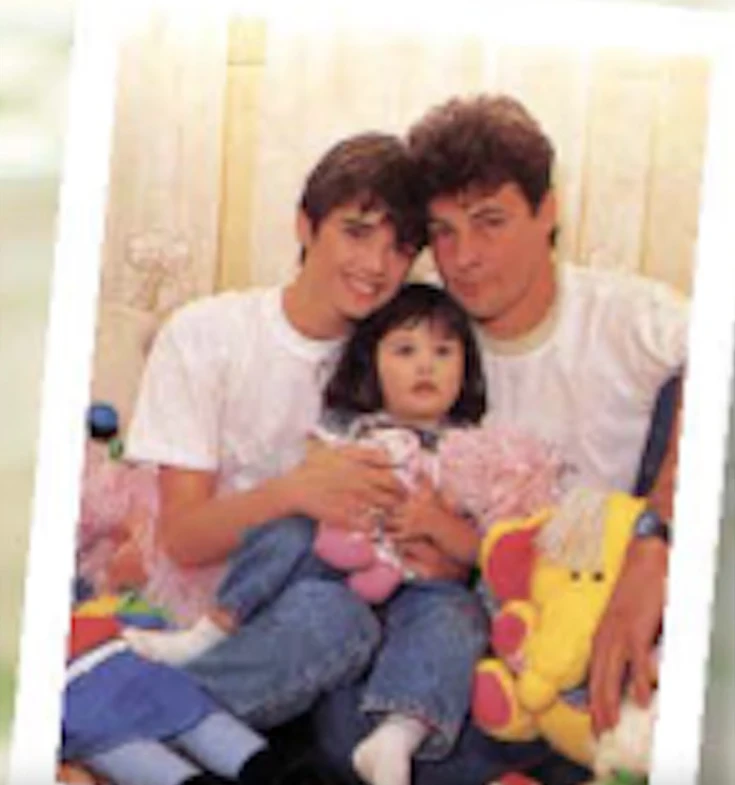 Araceli con Rubén y Florencia chiquita, cuando aún eran pareja