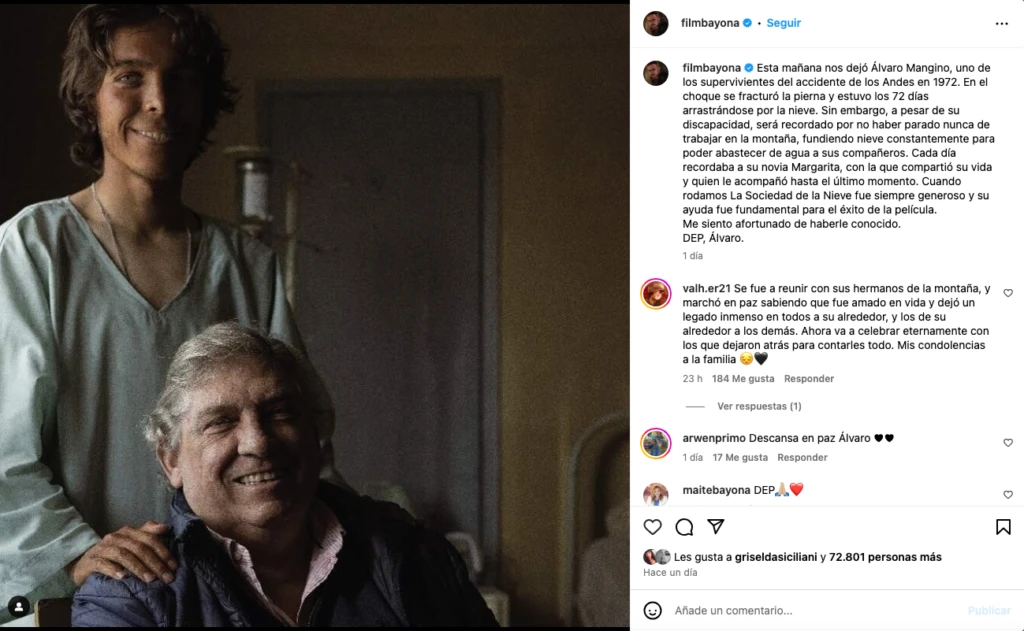 La despedida de J A Bayona a Álvaro Mangino