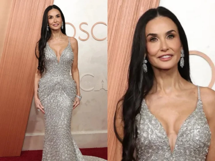 Oscars 2025: Demi Moore y un look a puro brillo con un Armani Privé