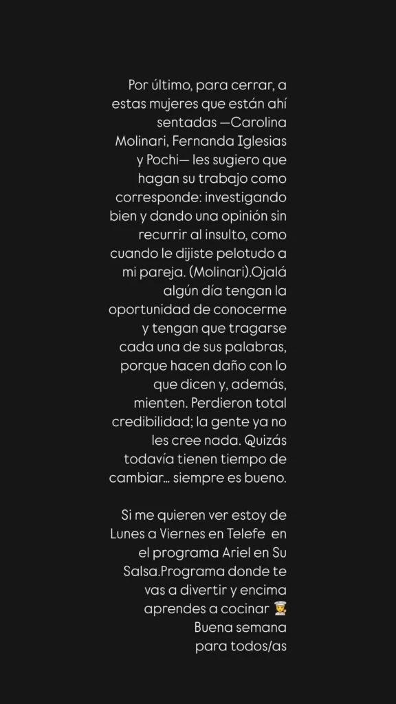 El descargo de Mica Viciconte en redes