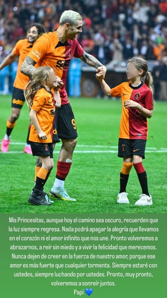 Mauro Icardi se refirió al reencuentro con sus hijas: "Aunque el camino sea oscuro"