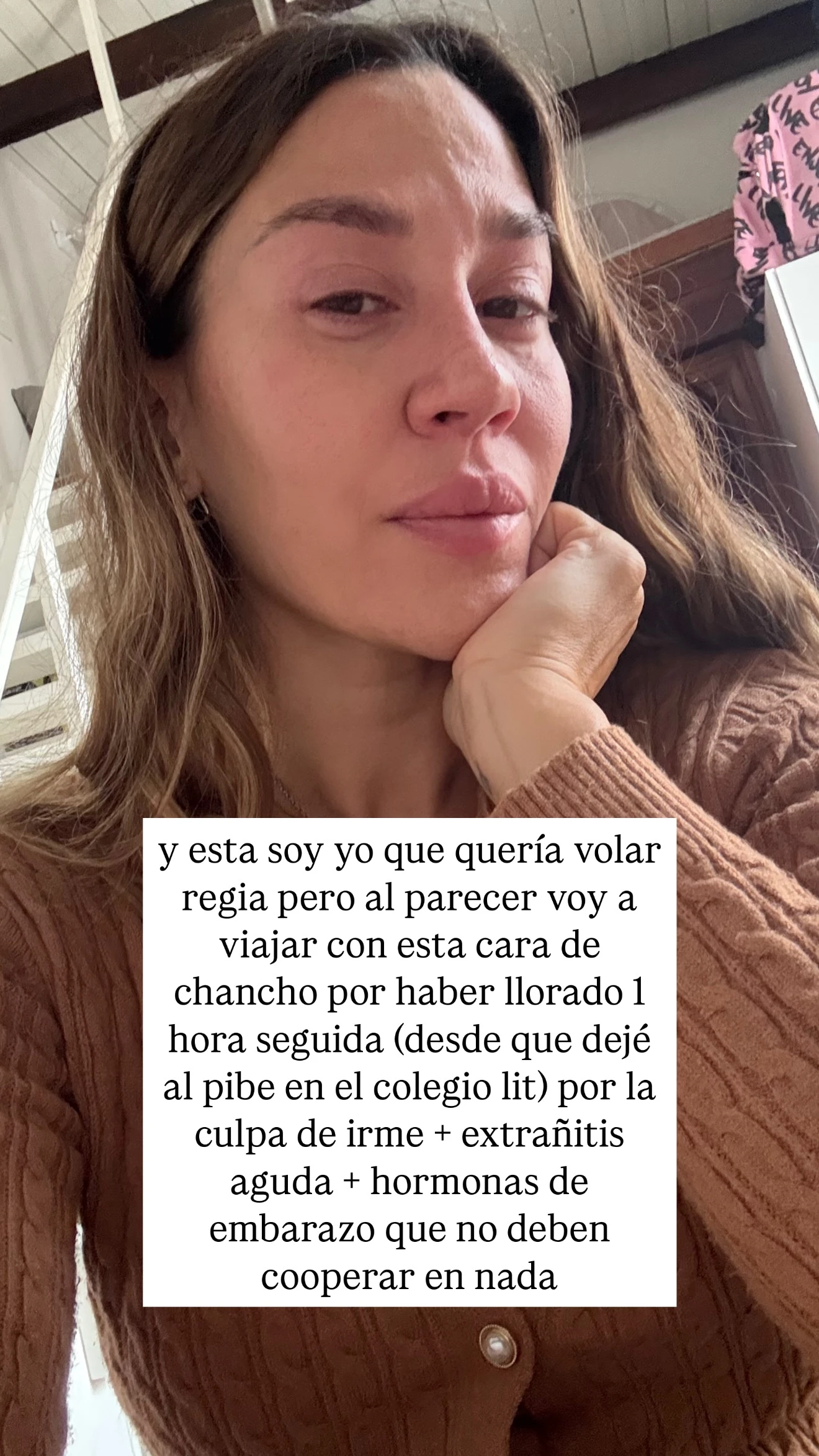 Jimena Barón expresó su angustia previo a su viaje sin Momo. Fotos: IG.