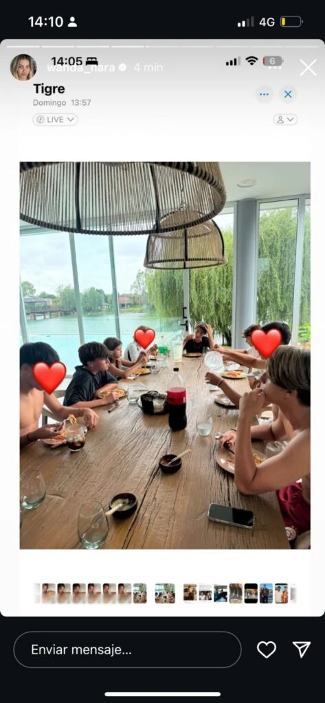 La captura en cuestión con el carrete de fotos íntimas debajo