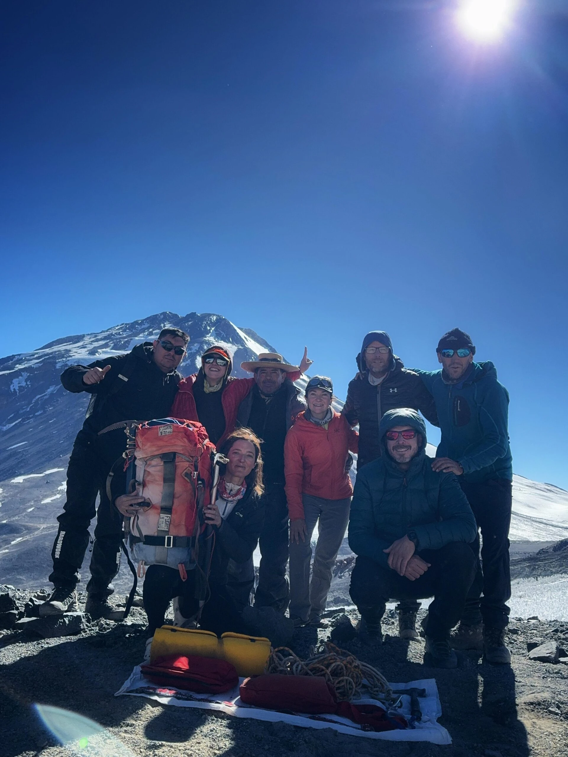 El equipo que fue a buscar la mochila de Guillermo Vieiro