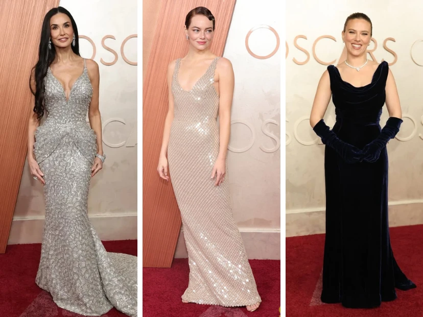 de Demi Moore a Emma Stone y Scarlett Johansson, los mejores looks de la alfombra roja de los Oscars 2025