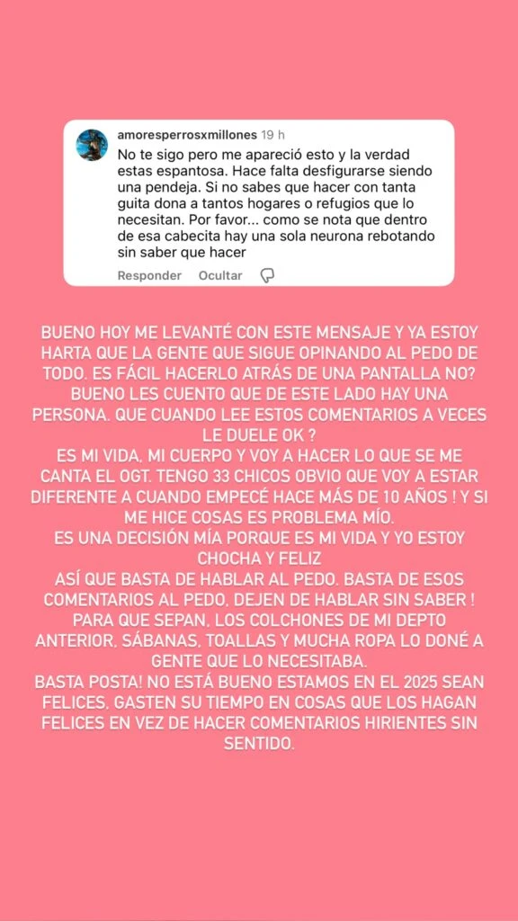 Cande Ruggeri se defendió de los mensajes de odio que recibió