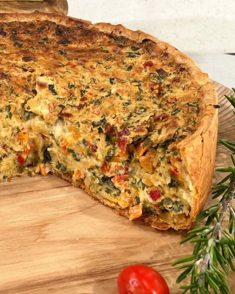 Tarta de verdura y granola