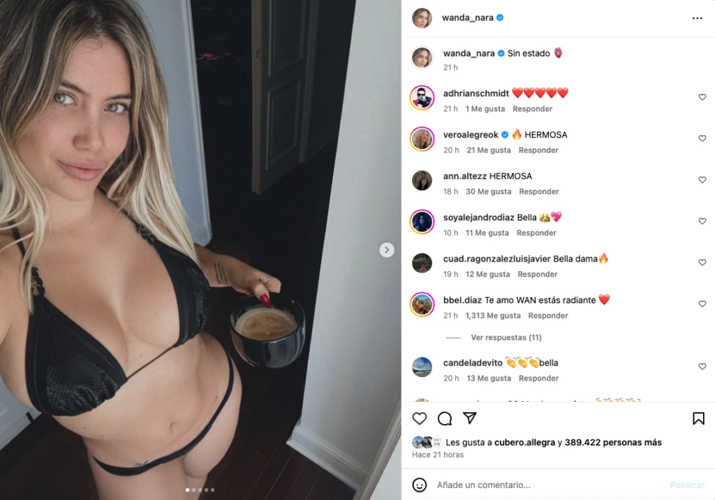 Wanda Nara mostró su nueva siueta y reveló que no tiene pareja.