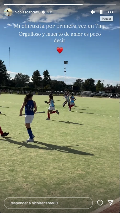 El orgullo de Nico Cabré por su hija Rufina