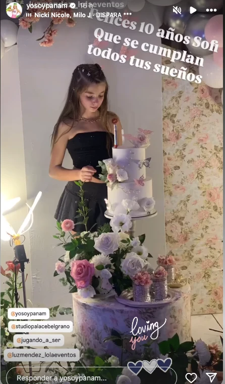 Así fue el cumpleaños temático de Sofía, la hija de Panam