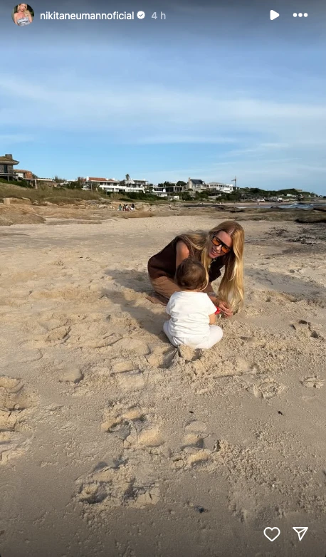 Las fotos de Nicole Neumann y tres de sus cuatro hijos en Punta del Este
