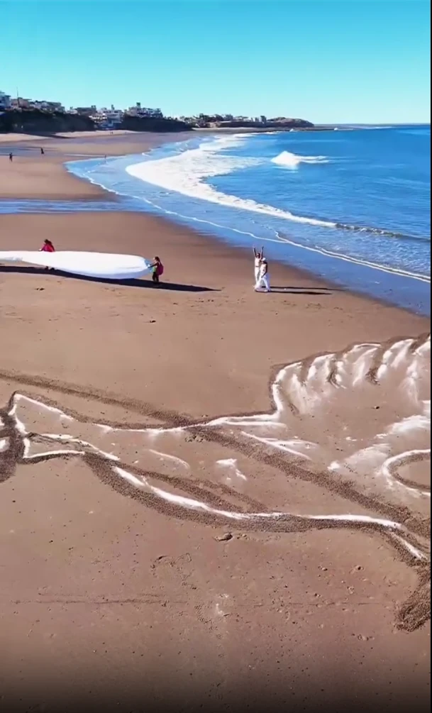 El retrato del papa Francisco en la arena: la obra de Lidia Rosana Gómez