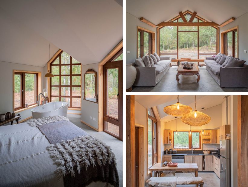 Una casa prefabricada en un bosque chileno sin tocar un solo árbol