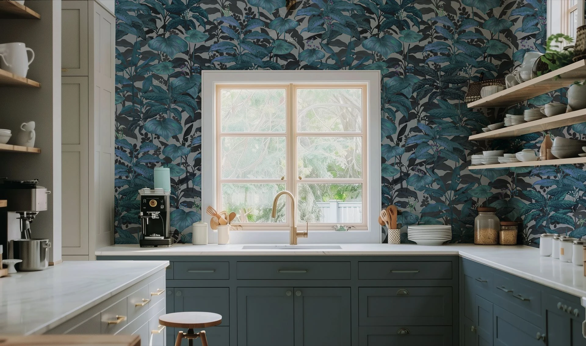 La funcionalidad es tan importante como el diseño a la hora de elegir empapelados para la cocina. 