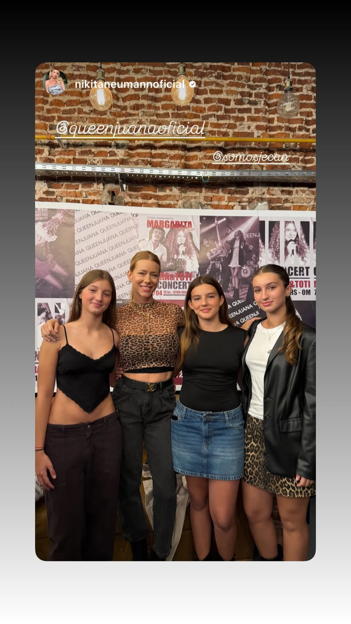 Los looks combinados de Nicole Neumann, Indiana, Allegra y Sienna Cubero en un evento de moda