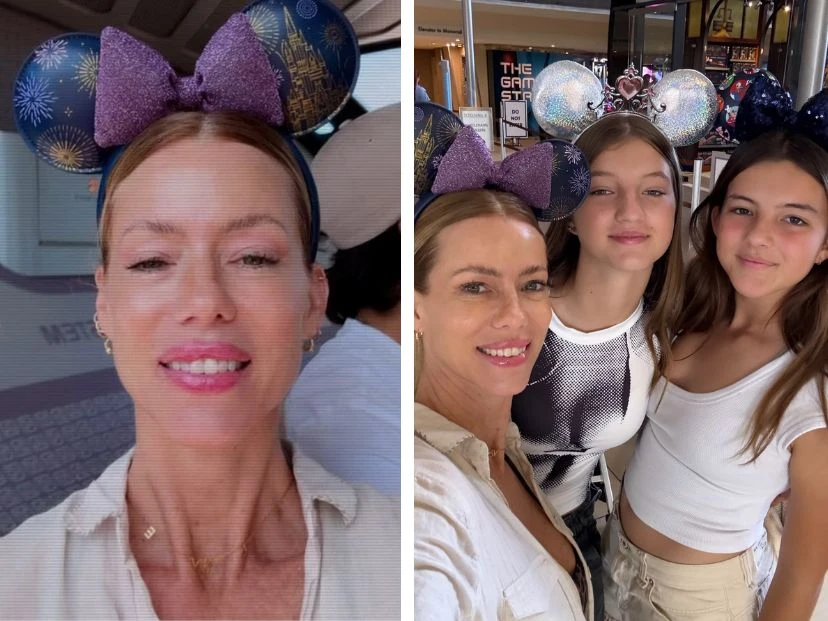 Nicole Neumann y sus hijas en Disney