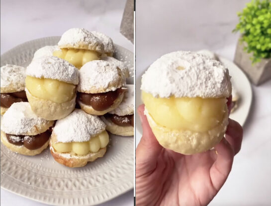 Miguelitos rellenos de dulce de leche y crema pastelera: la receta casera de Sabrina Oronato