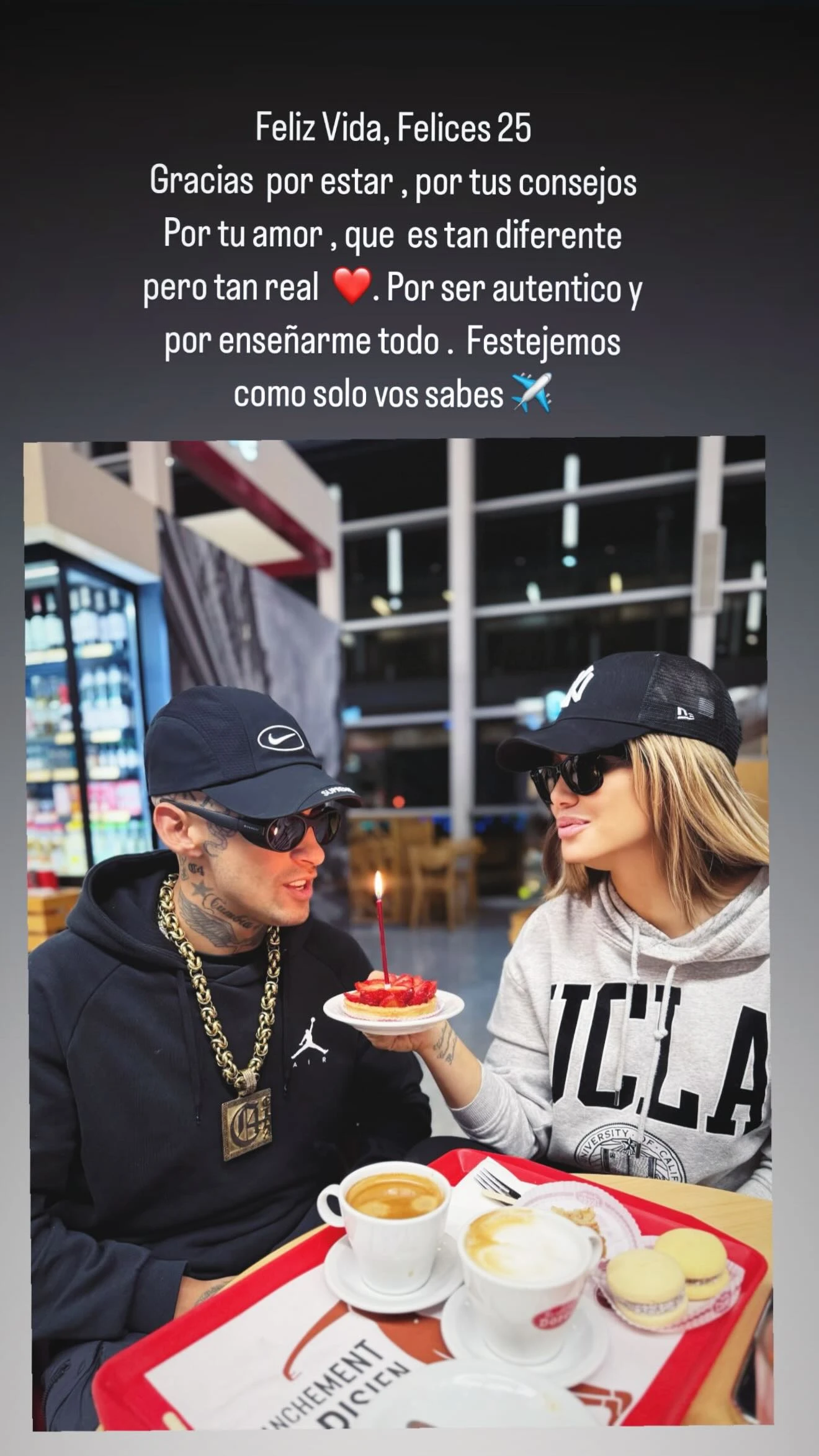 El contundente posteo de Wanda Nara declarándole su amor a L-Gante