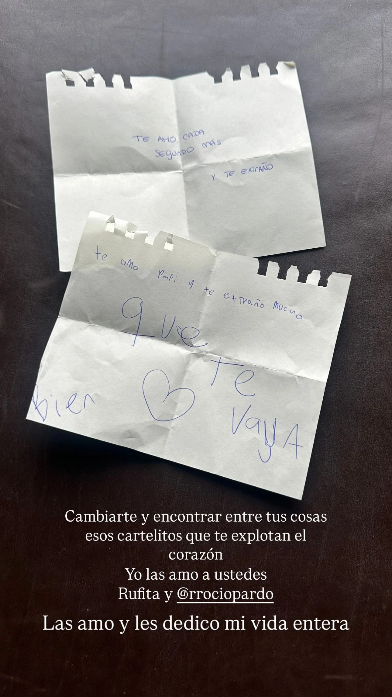 Los tiernos mensajes de Rocío Pardo y Rufina Cabré. Fotos: IG. 