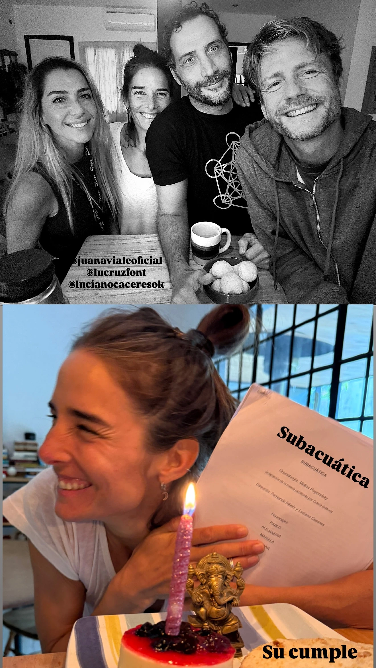 La conductora empezó su cumple estudiando el guión para su próxima obra.