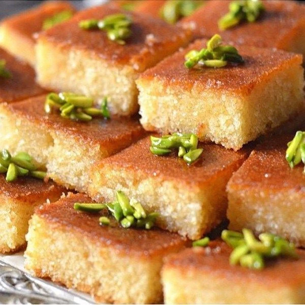 Basbousa: la receta del pastel dulce de Medio Oriente
