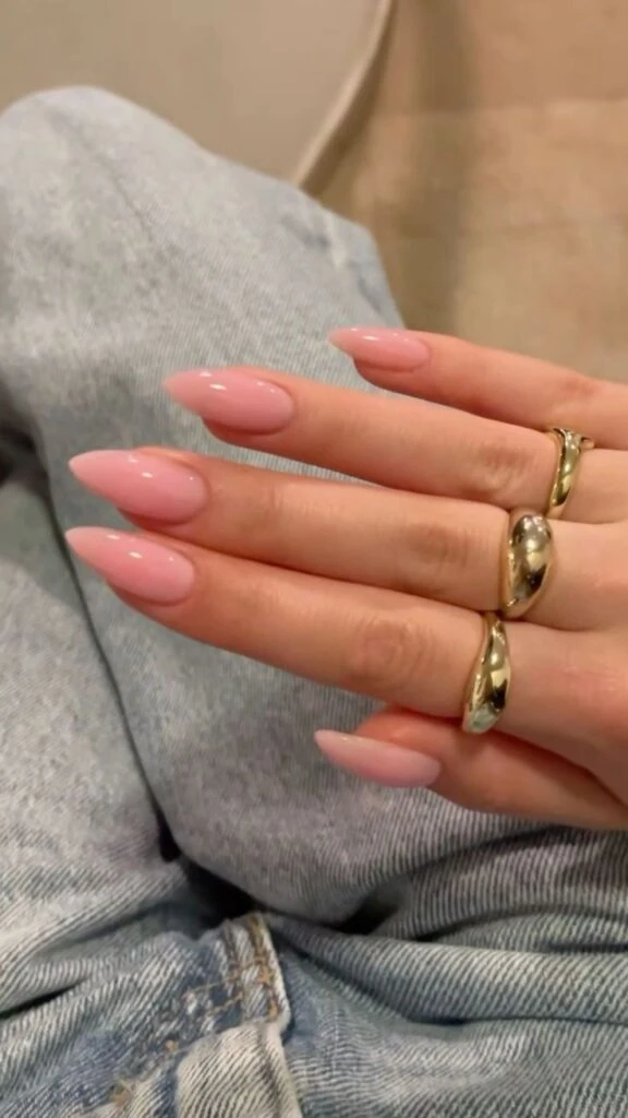 nude milky nails