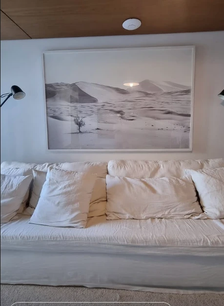 Pampita mostró la sala de ver televisión donde también sumó un cuadro