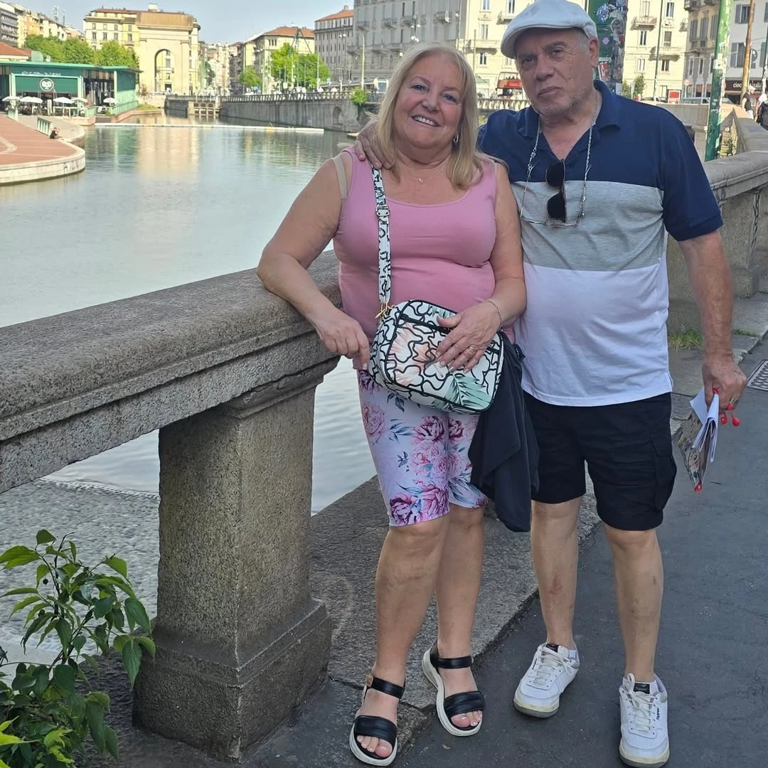 Paula Bernini viajando con sus padres por Europa