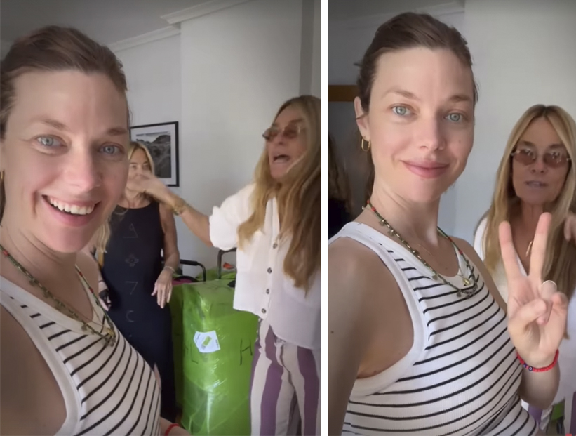 Las Trillizas de Oro en Madrid: María Eugenia y María Emilia acompañan a Luli Laprida en la etapa final de su embarazo