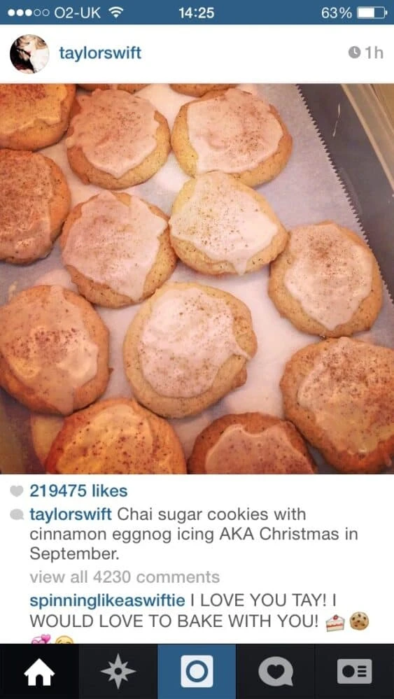 las galletitas favoritas de Taylor Swift
