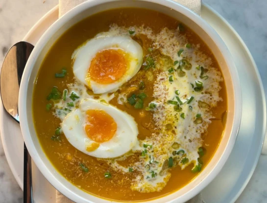 Sopa de zanahoria, manzana, jengibre y huevo: la receta otoñal de Claudia Fontán