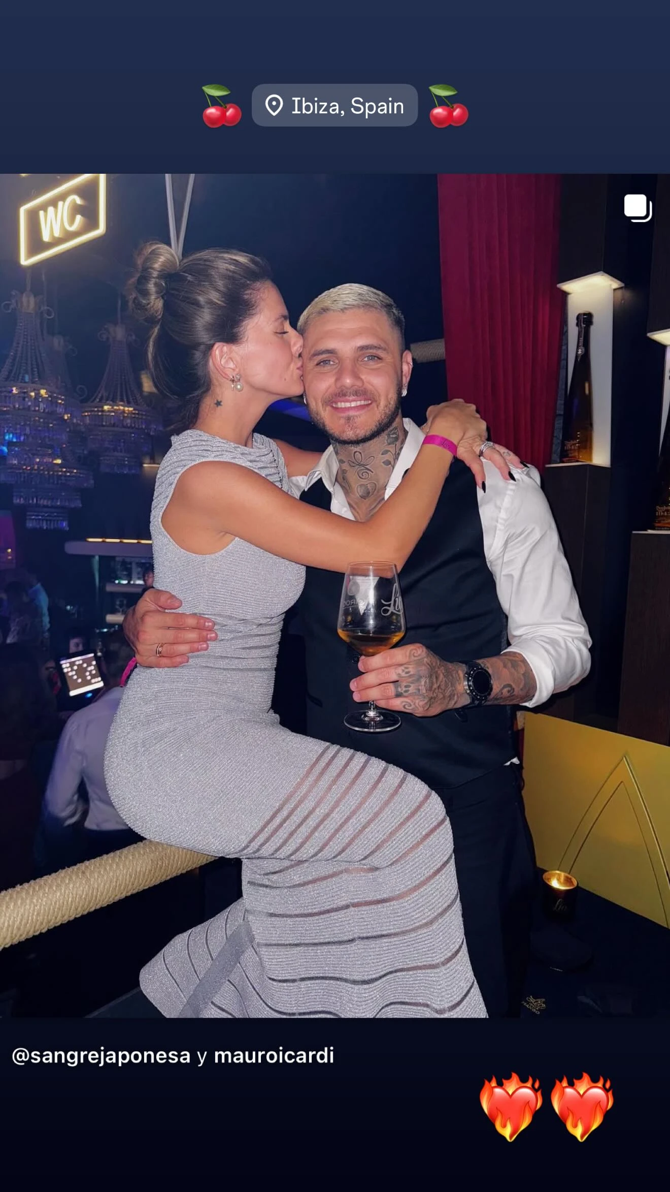 Qué le dijo la China Suárez a Mauro Icardi tras posar juntos en la alfombra roja de Ibiza