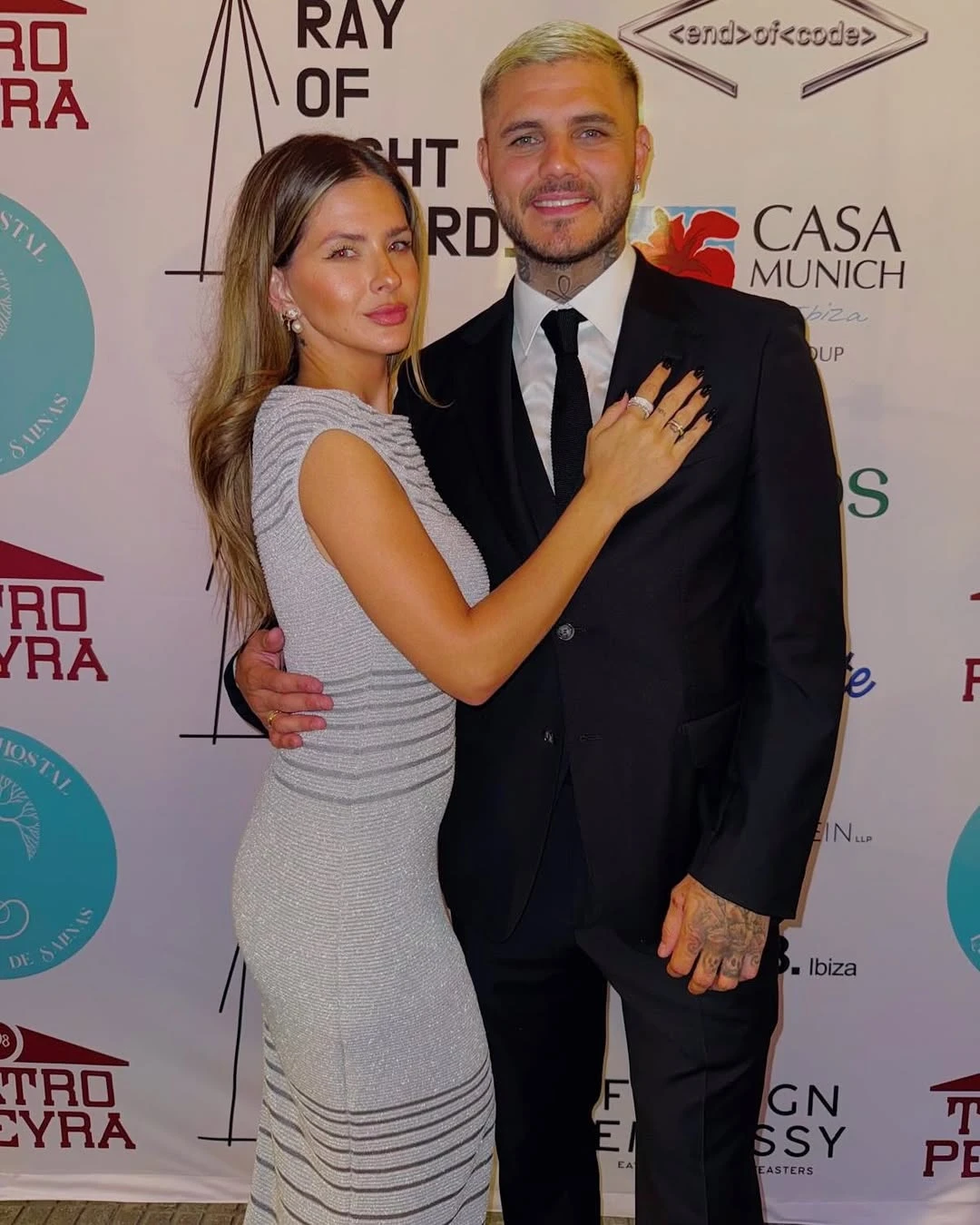 Qué le dijo la China Suárez a Mauro Icardi tras posar juntos en la alfombra roja de Ibiza