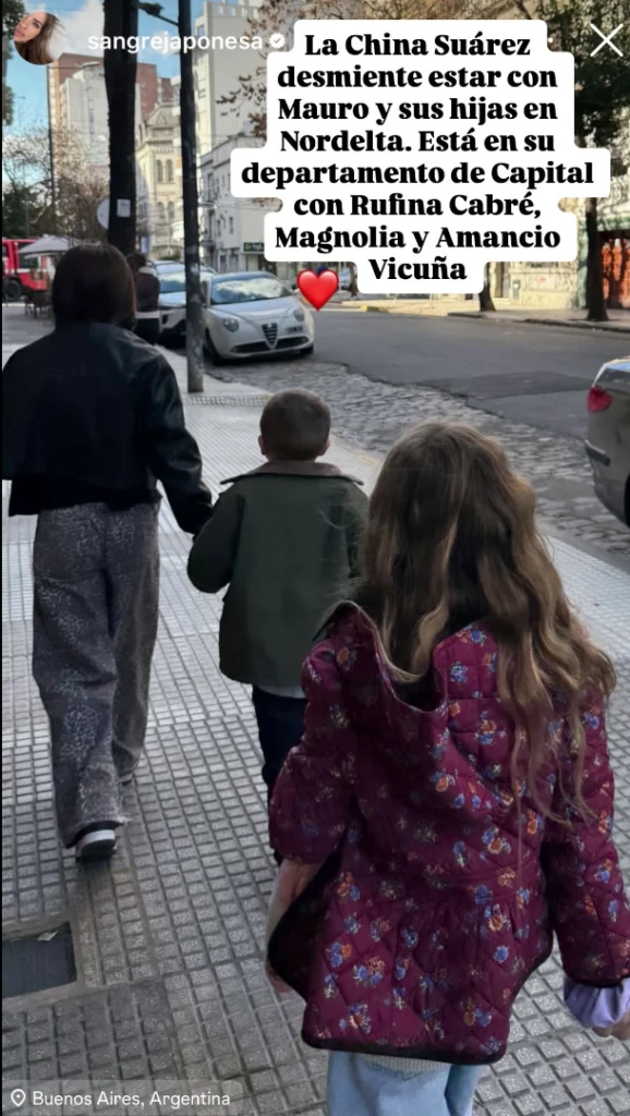 La China Suárez mostró dónde y con quién pasó este domingo